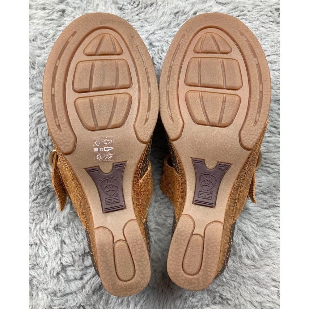 Ariat crocodile embossed leather wedge sandals - Picture 8 of 9